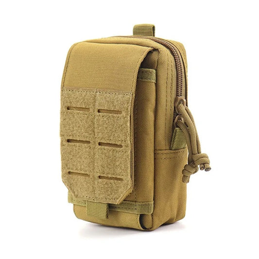 Compact Tacticus® 1000D MOLLE tactical pouch in black with multiple compartments and heavy-duty webbing — designed for attachment to backpacks, belts, and tactical vests.
