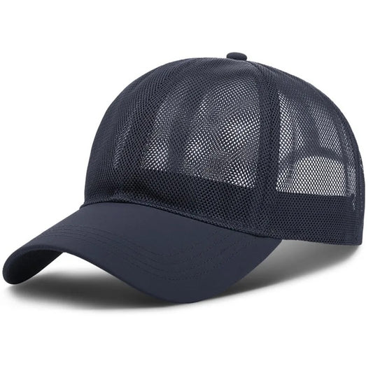 Tacticus® Outdoor Cap in dark blue color, featuring breathable mesh panels and adjustable fit — ideal for hiking, hunting, fishing, training, or tactical use.